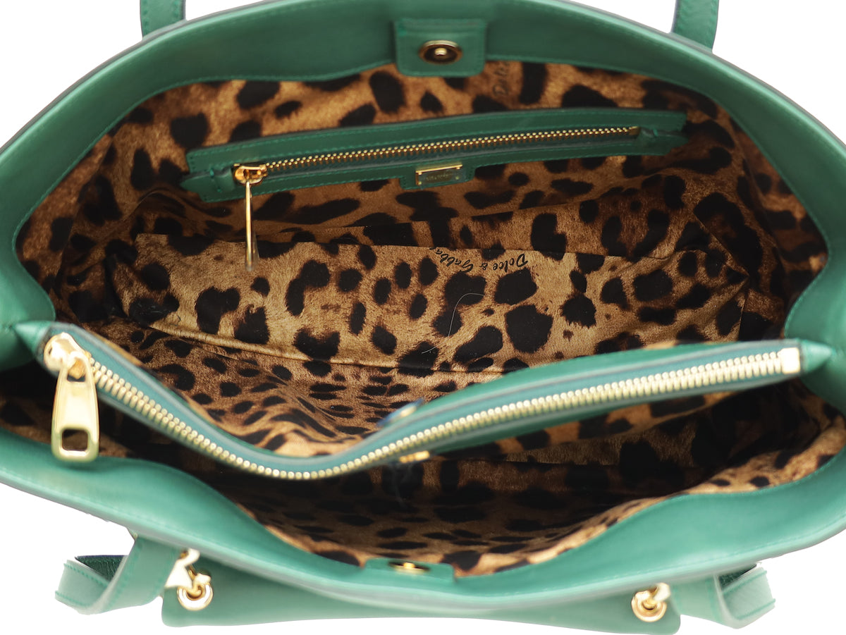 Dolce & Gabbana Dark Green Front Pocket Tote Bag