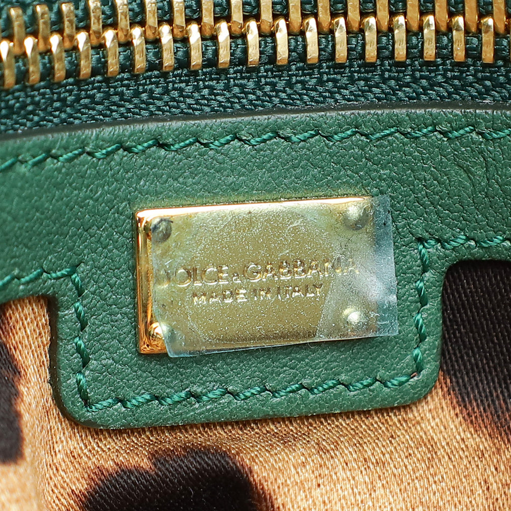 Dolce & Gabbana Dark Green Front Pocket Tote Bag
