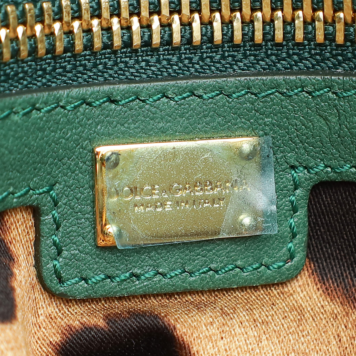 Dolce & Gabbana Dark Green Front Pocket Tote Bag