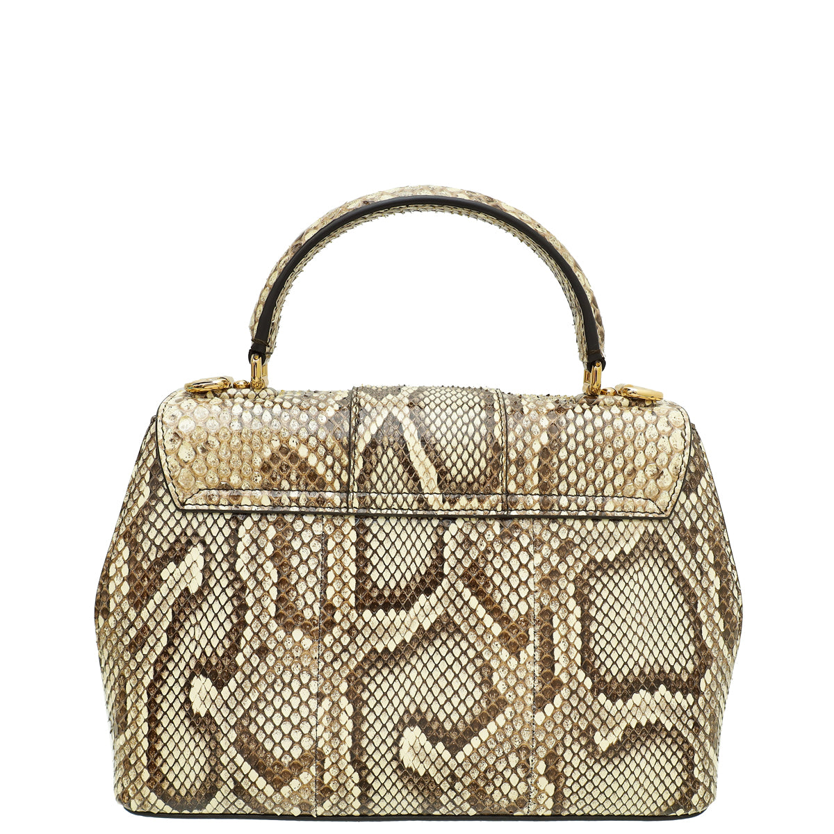 Dolce & Gabbana Bicolor Python Lucia Top Handle Bag