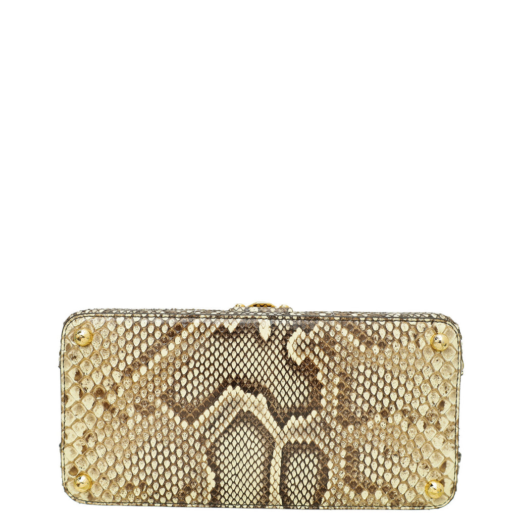 Dolce & Gabbana Bicolor Python Lucia Top Handle Bag