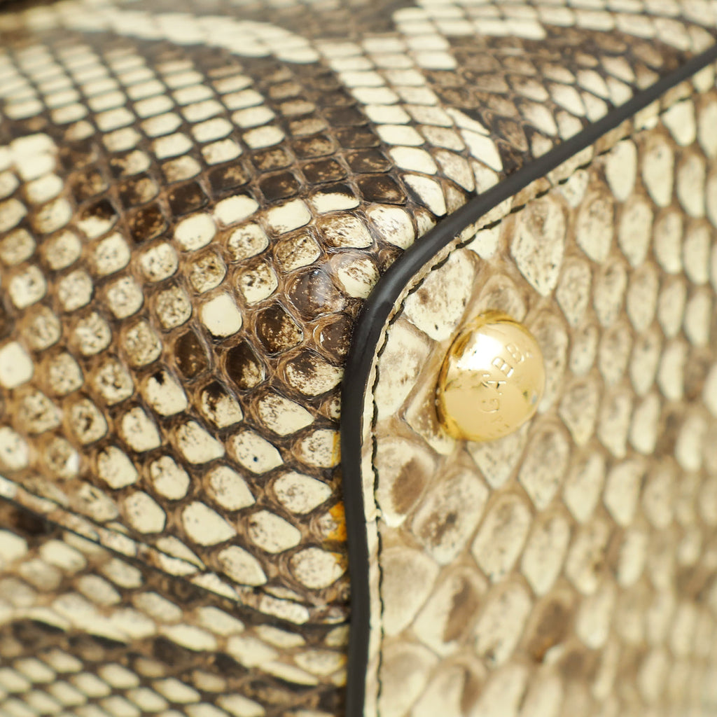Dolce & Gabbana Bicolor Python Lucia Top Handle Bag