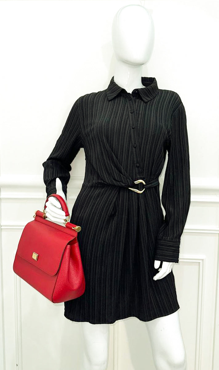 Dolce & Gabbana Red Dauphine Sicily Medium Flap Bag
