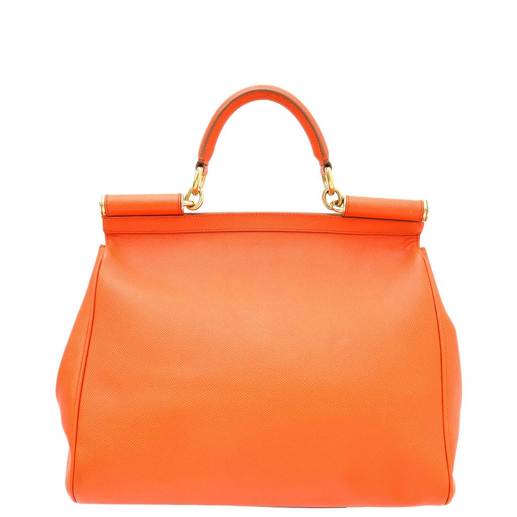 Dolce & Gabbana Orange Dauphine Sicily Large Bag