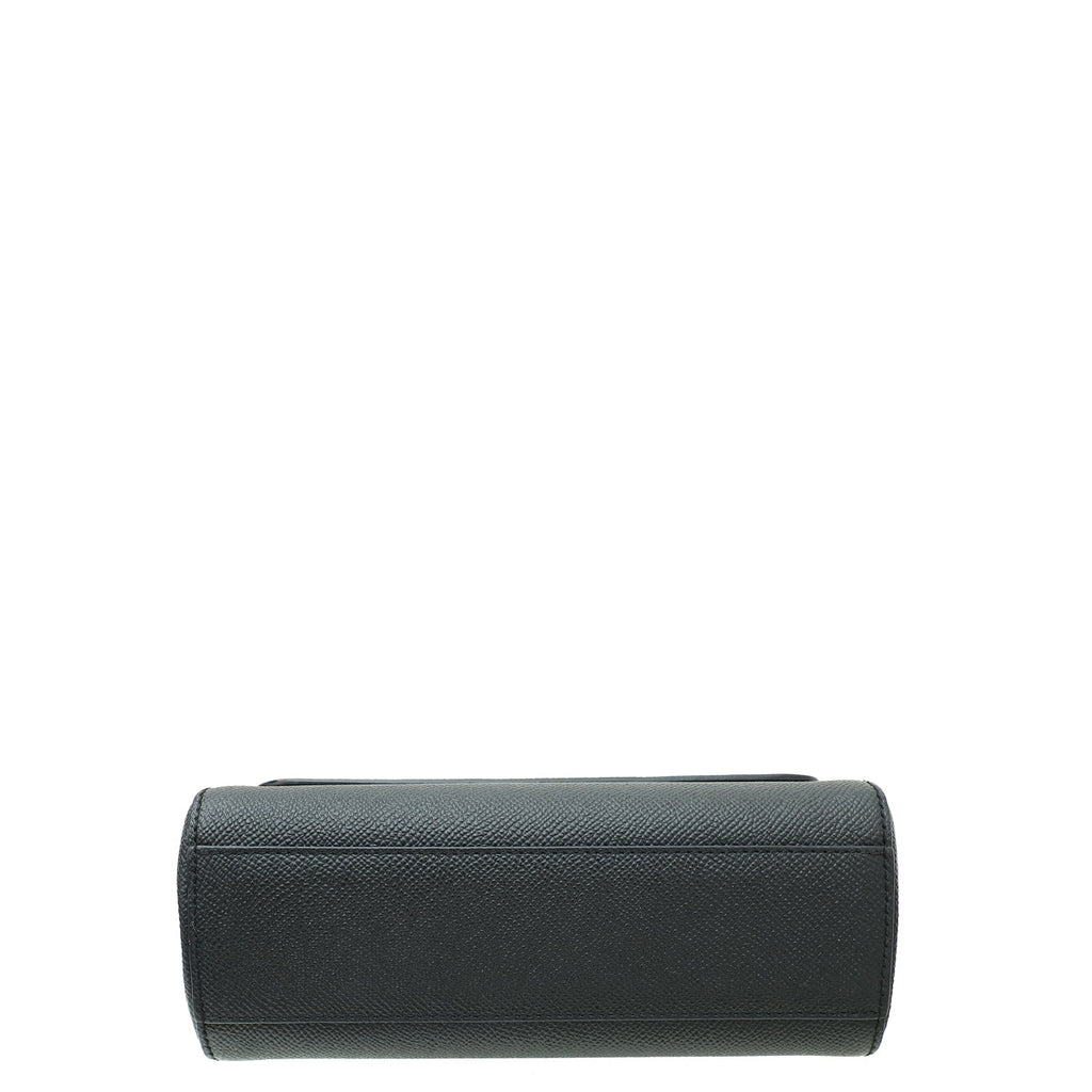 Dolce & Gabbana Black Sicily Dauphine Studded Handle Small Bag