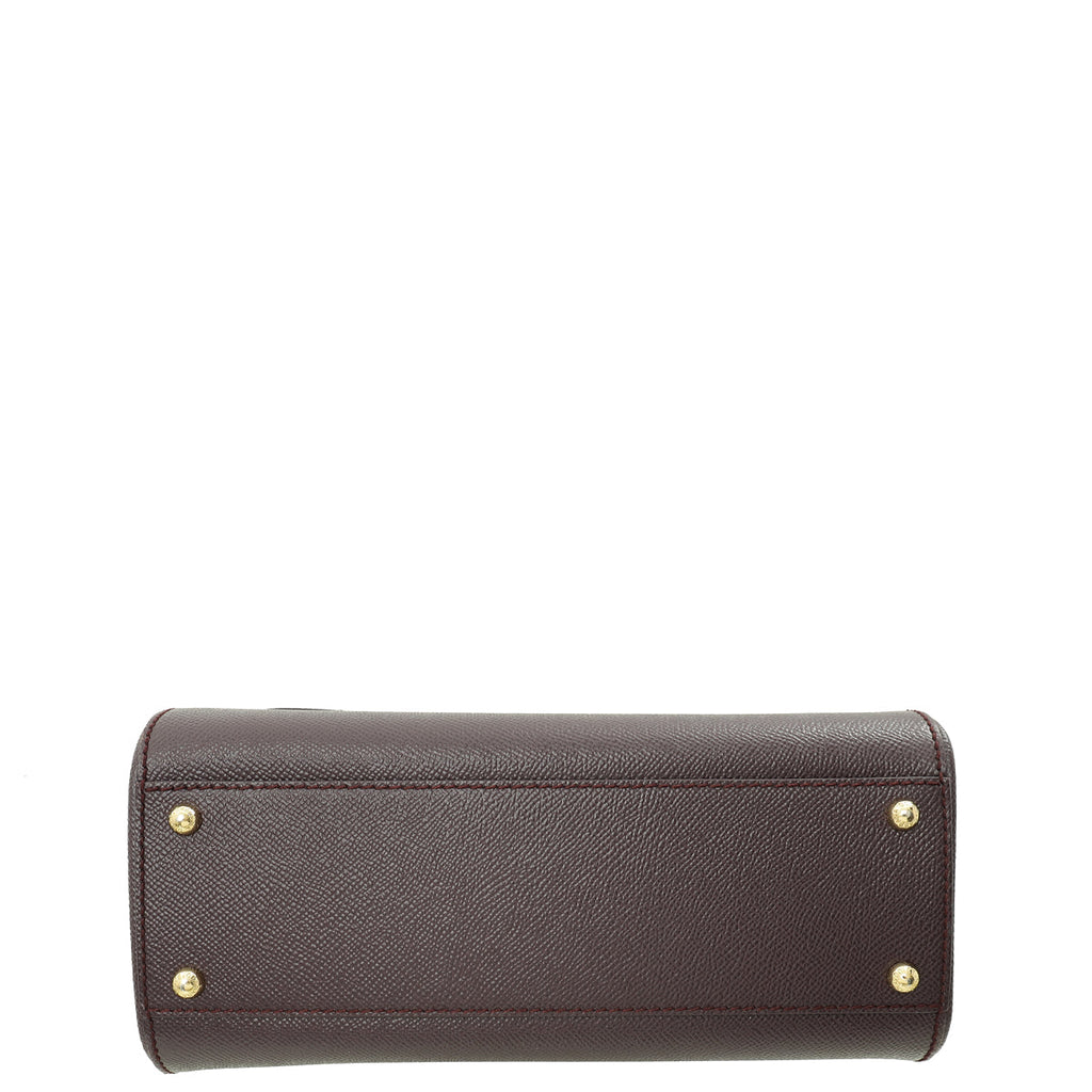 Dolce & Gabbana Burgundy Sicily Dauphine Medium Bag