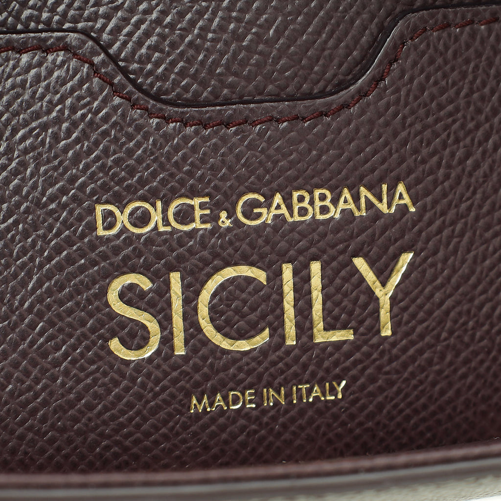 Dolce & Gabbana Burgundy Sicily Dauphine Medium Bag