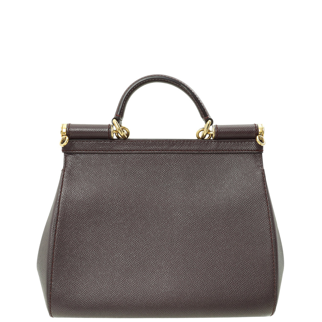 Dolce & Gabbana Burgundy Sicily Dauphine Medium Bag