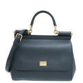 Dolce & Gabbana Navy Blue Dauphine Sicily Medium Bag