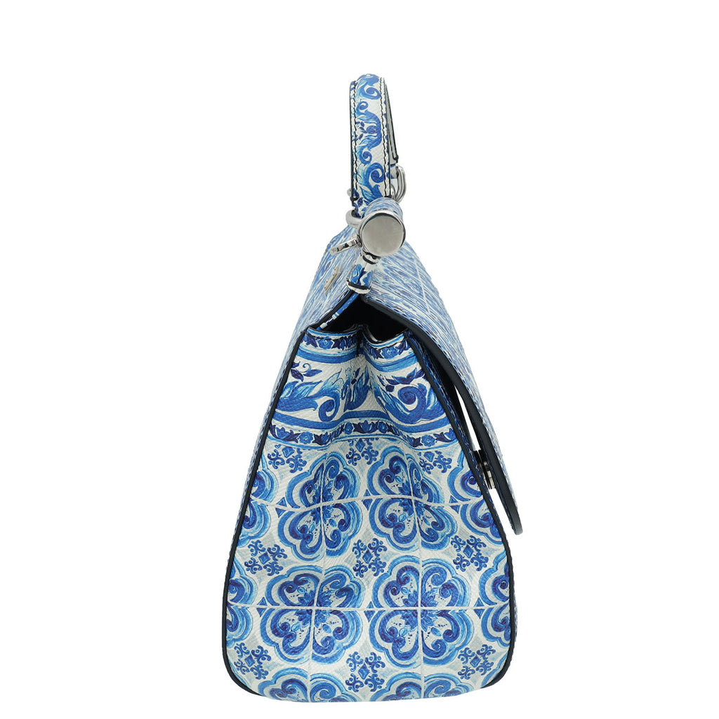 Dolce & Gabbana Bicolor Sicily Majolica Print Medium Bag