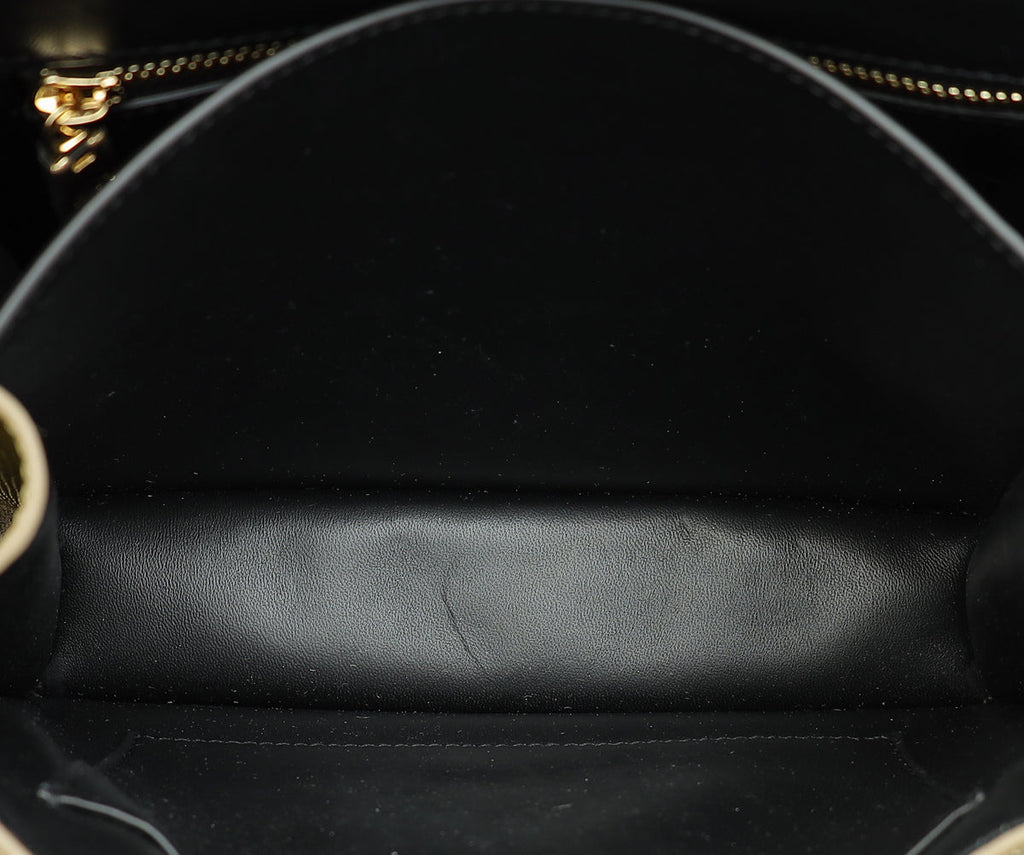 Dolce & Gabbana Metallic Gold Lizard Embossed Bella Shoulder Bag