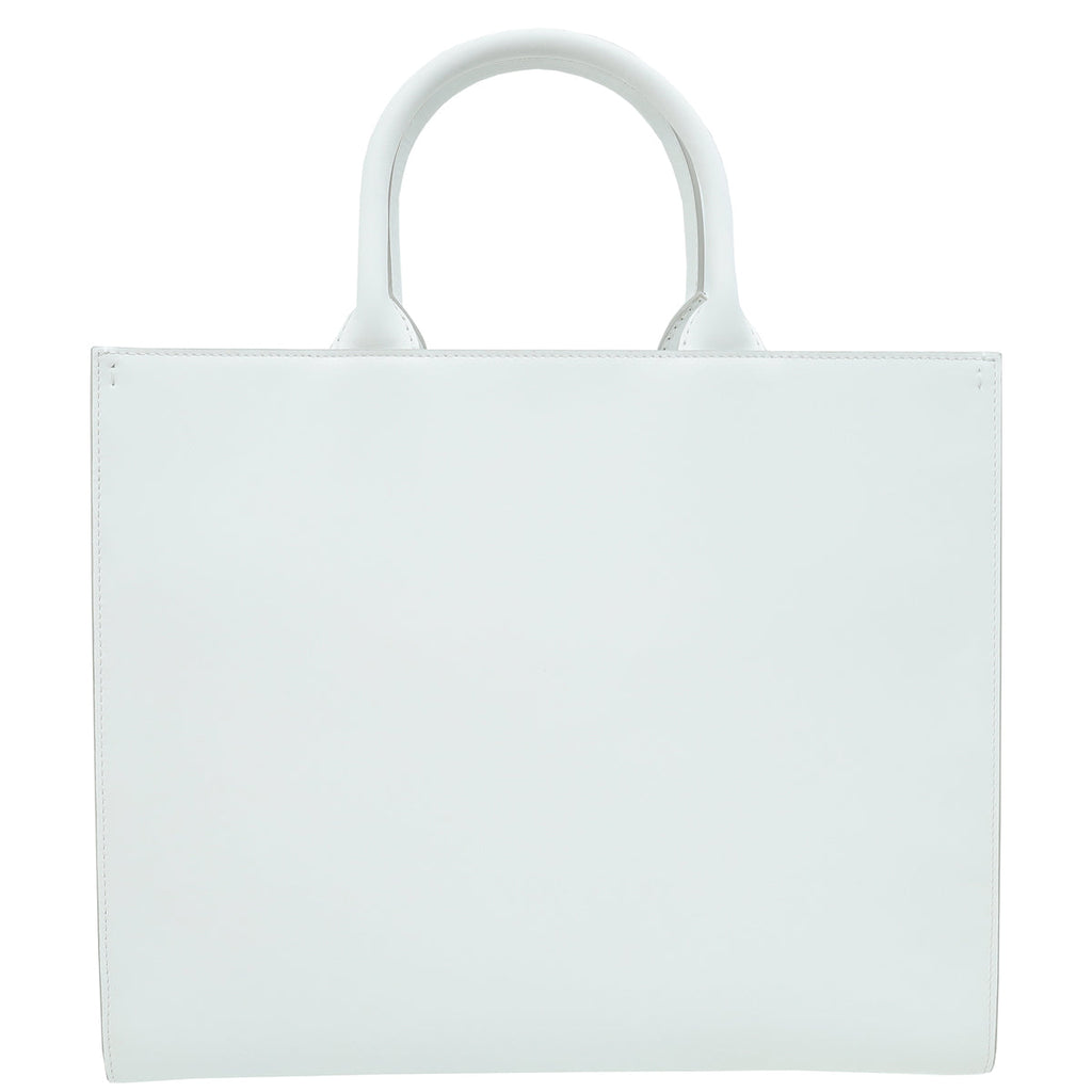 Dolce & Gabbana White Daily Logo Medium Tote Bag
