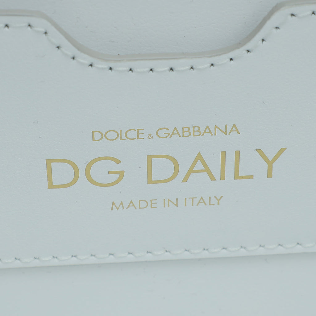 Dolce & Gabbana White Daily Logo Medium Tote Bag