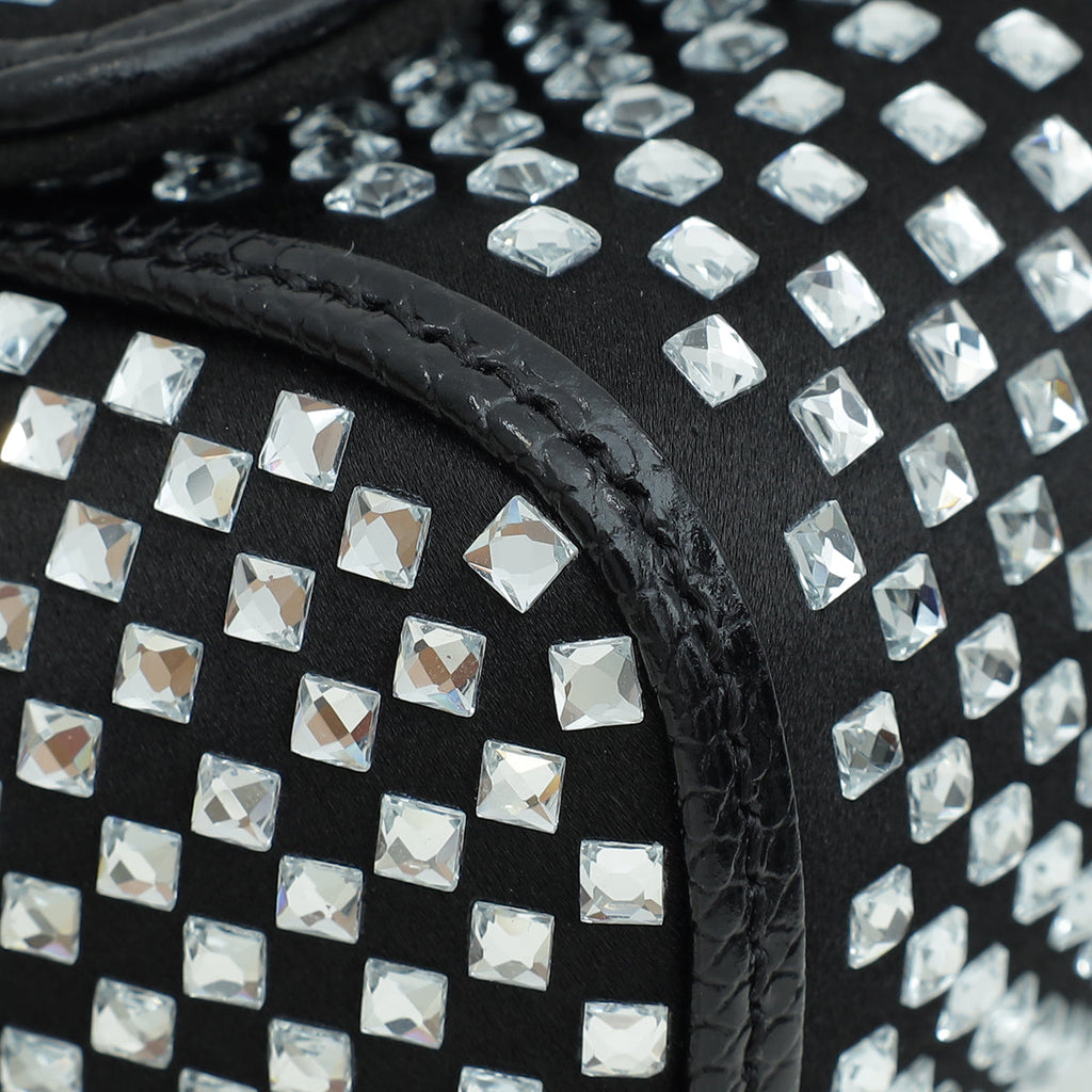 Dolce & Gabbana Black Sicily Crystal Embellished Top Handle Small Bag