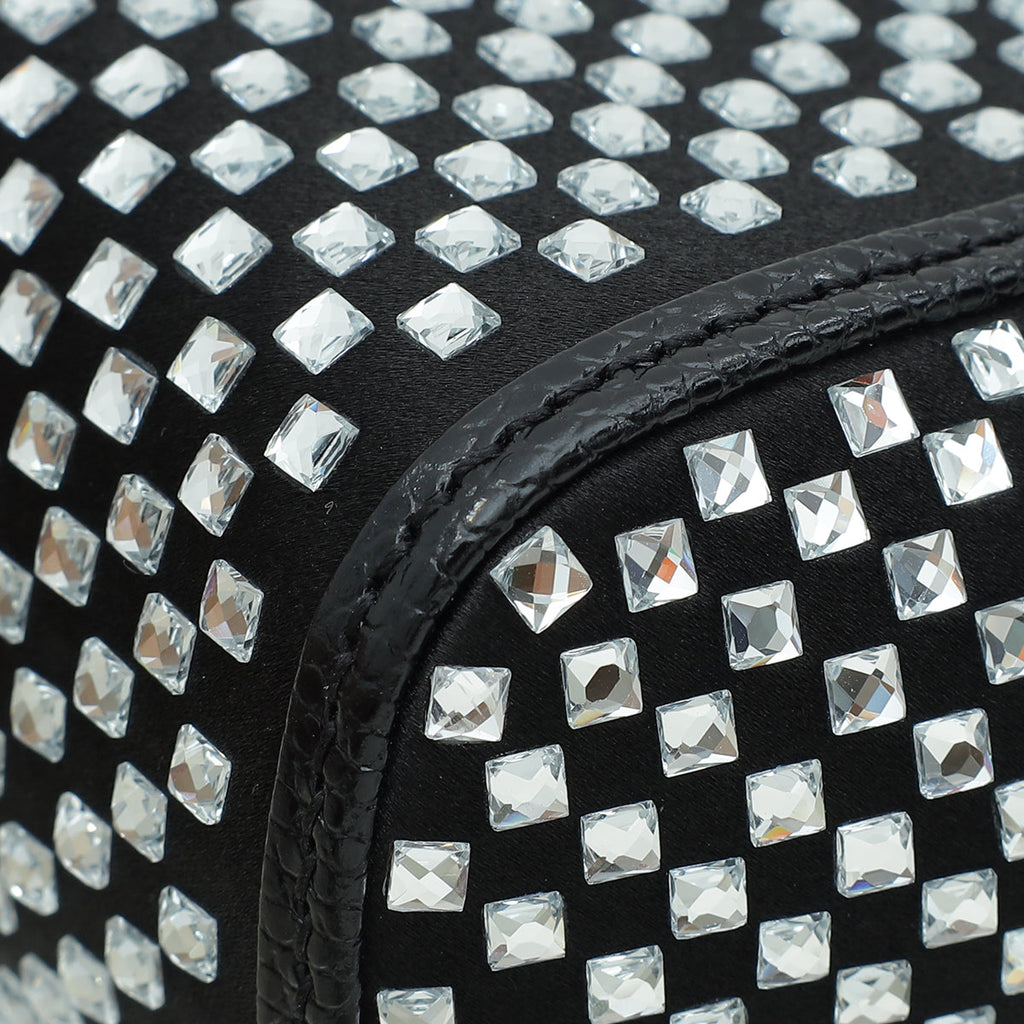Dolce & Gabbana Black Sicily Crystal Embellished Top Handle Small Bag