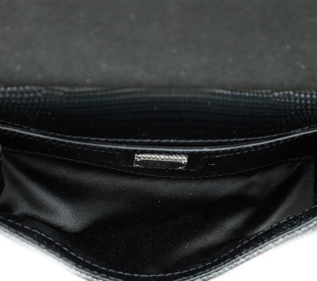 Dolce & Gabbana Black Sicily Crystal Embellished Top Handle Small Bag