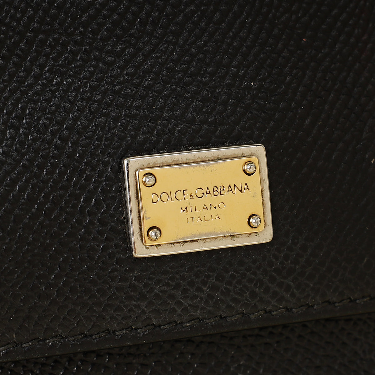 Dolce & Gabbana Black Dauphine Sicily Micro Bag