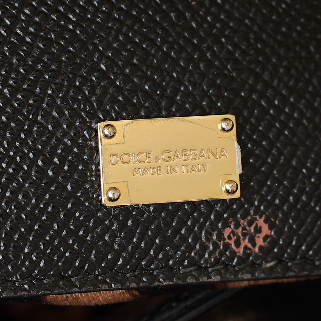 Dolce & Gabbana Black Dauphine Sicily Micro Bag