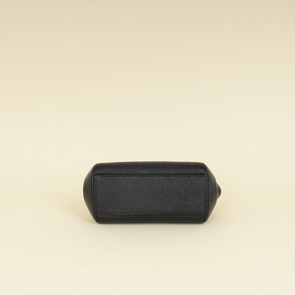 Dolce & Gabbana Black Dauphine Sicily Micro Bag