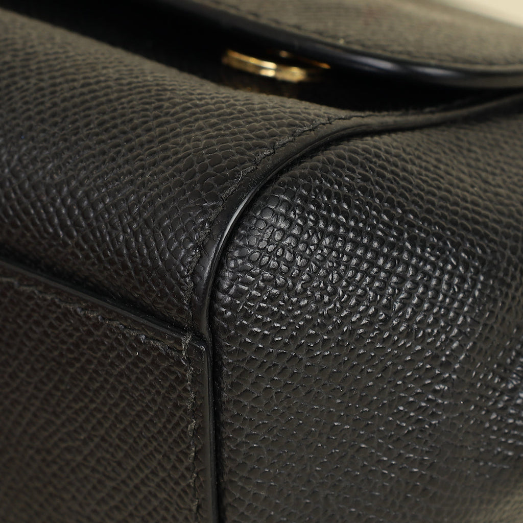 Dolce & Gabbana Black Dauphine Sicily Micro Bag