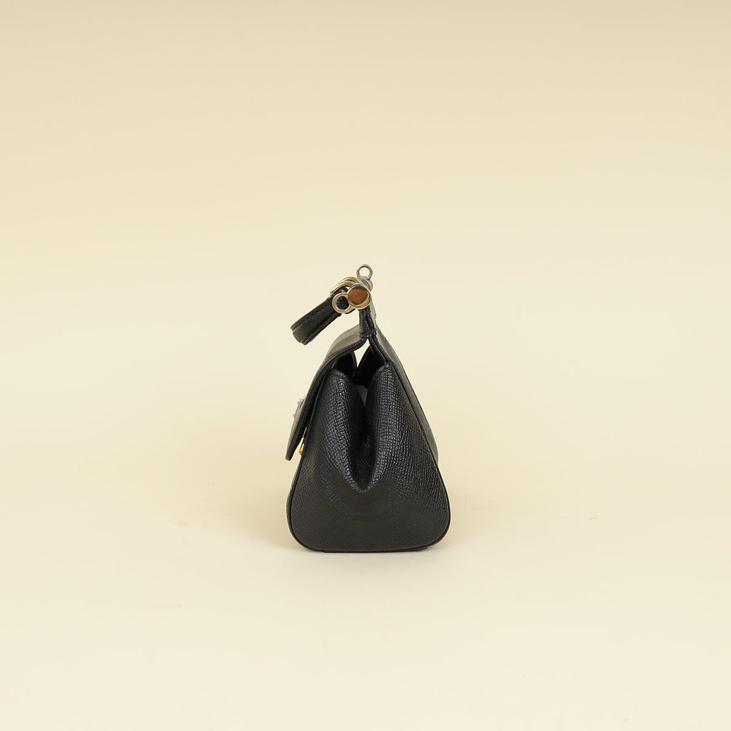 Dolce & Gabbana Black Dauphine Sicily Micro Bag