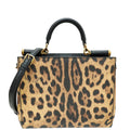 Dolce & Gabbana Bicolor Leopard Print Sicily Shopper Medium Bag