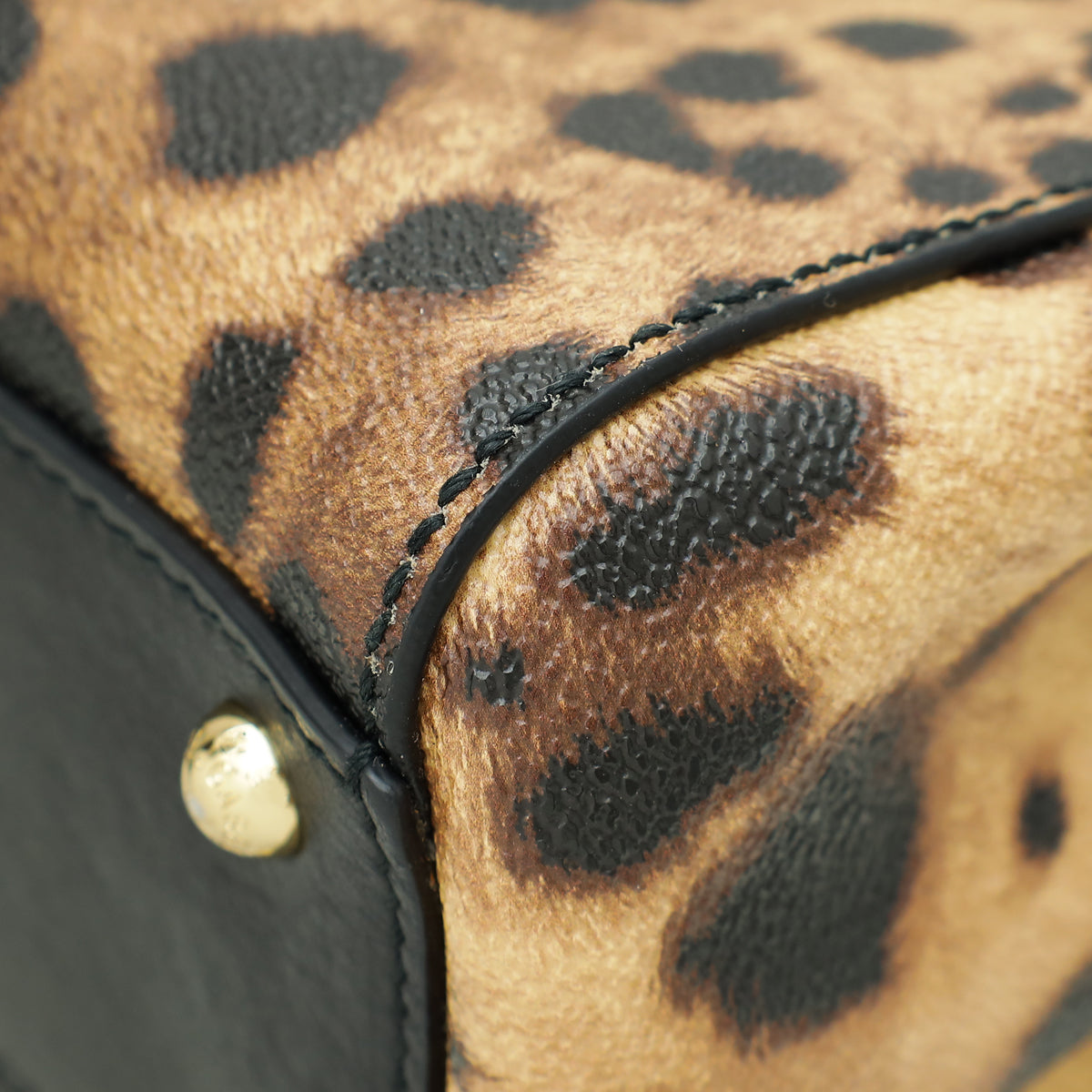 Dolce & Gabbana Bicolor Leopard Print Sicily Shopper Medium Bag