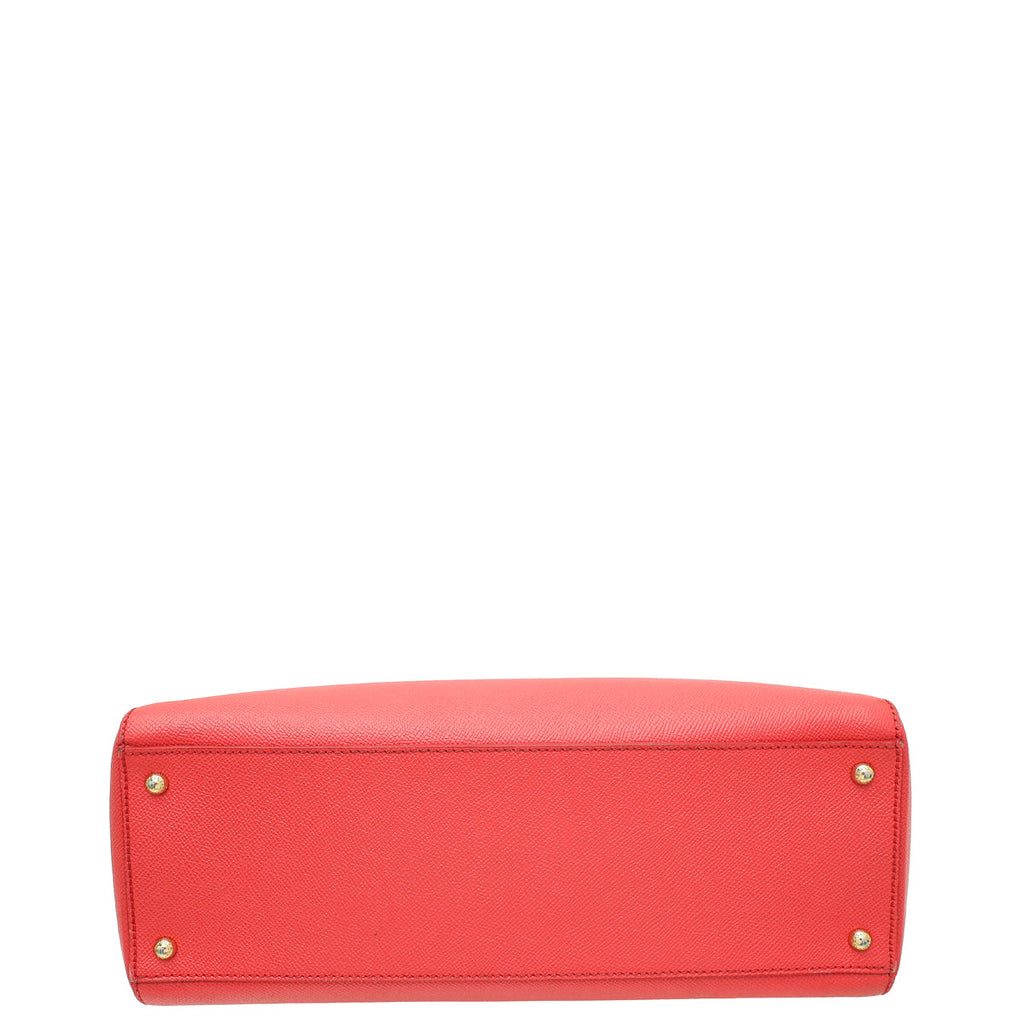 Dolce & Gabbana Red Sicily Shopper Large Bag