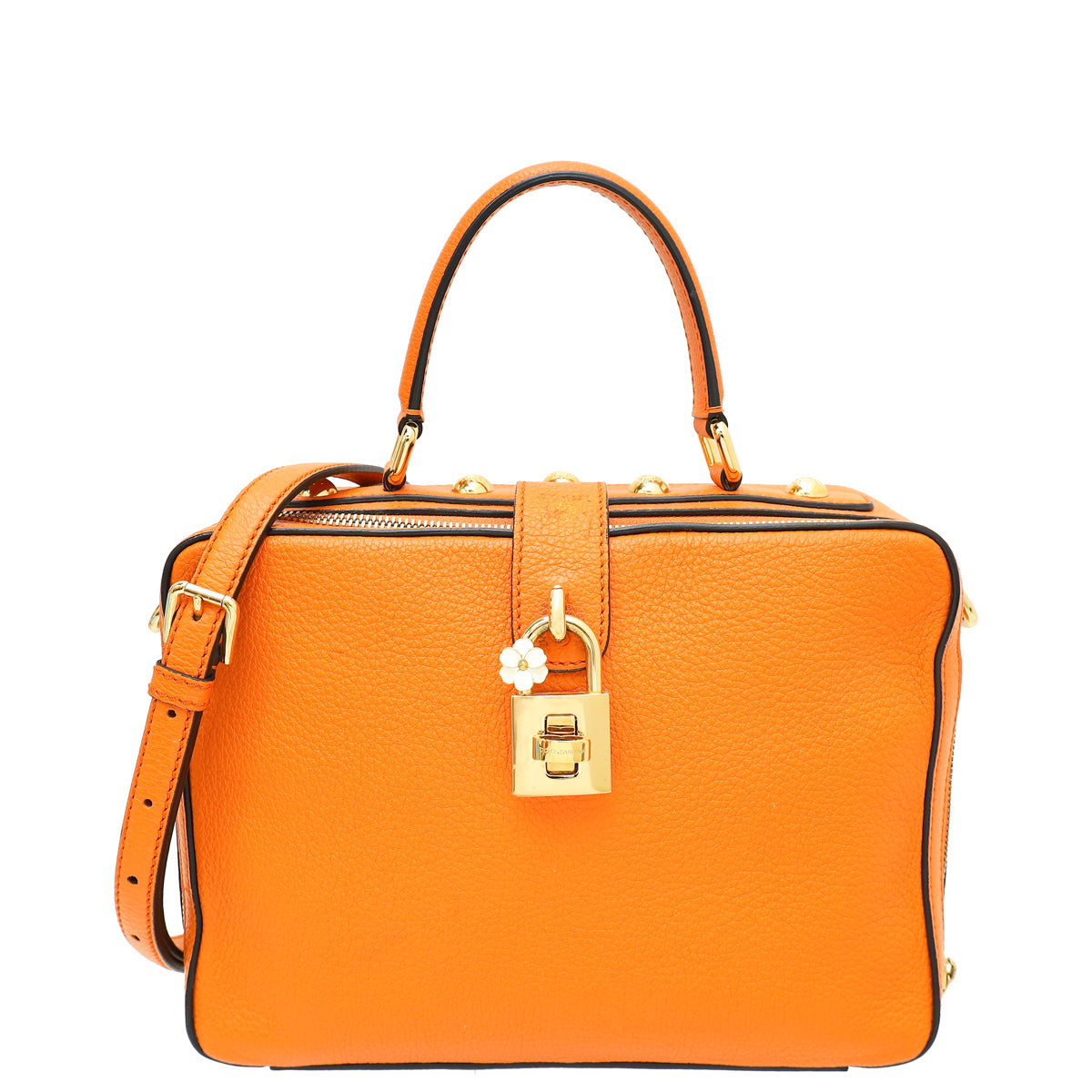 Dolce & Gabbana Orange Rosaria Top Handle Bag