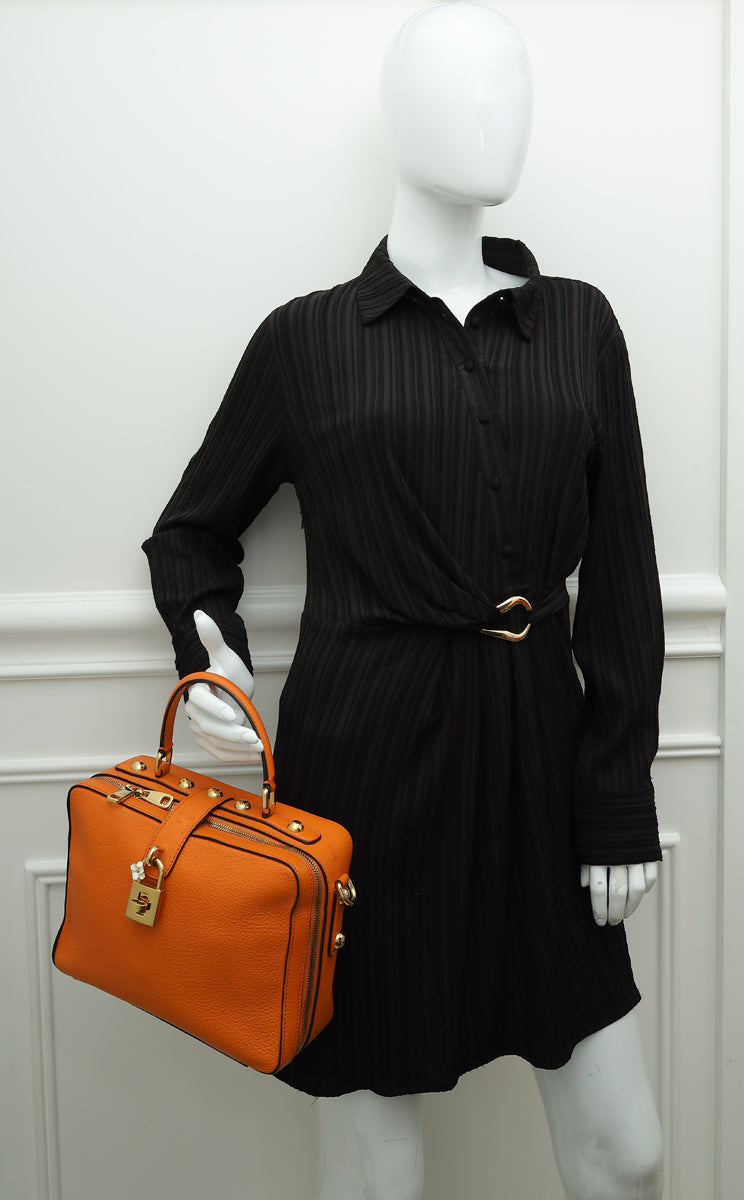 Dolce & Gabbana Orange Rosaria Top Handle Bag