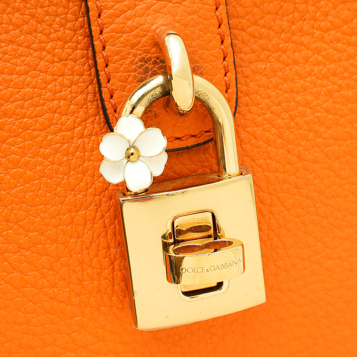 Dolce & Gabbana Orange Rosaria Top Handle Bag