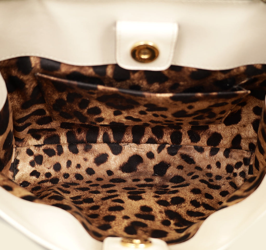 Dolce & Gabbana Beige Python Sicily Shopper Bag