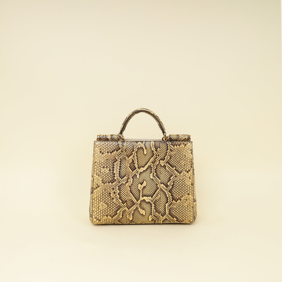 Dolce & Gabbana Beige Python Sicily Shopper Bag