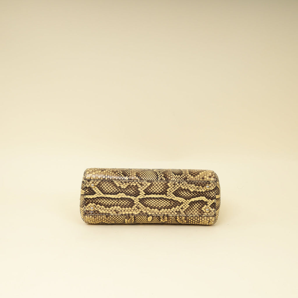 Dolce & Gabbana Beige Python Sicily Shopper Bag