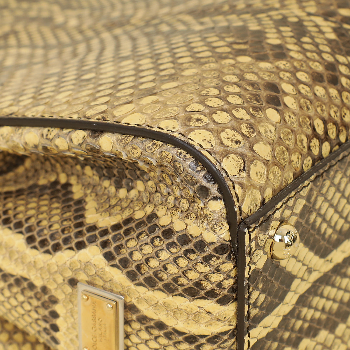 Dolce & Gabbana Beige Python Sicily Shopper Bag