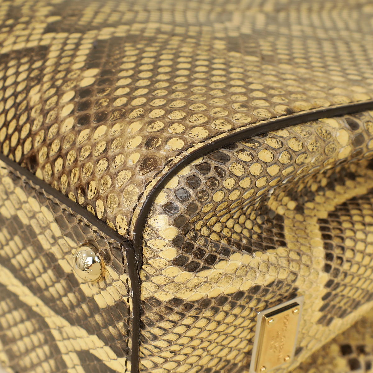 Dolce & Gabbana Beige Python Sicily Shopper Bag
