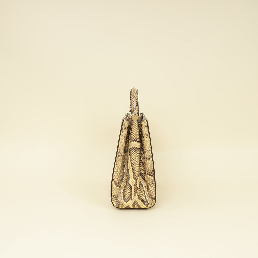 Dolce & Gabbana Beige Python Sicily Shopper Bag