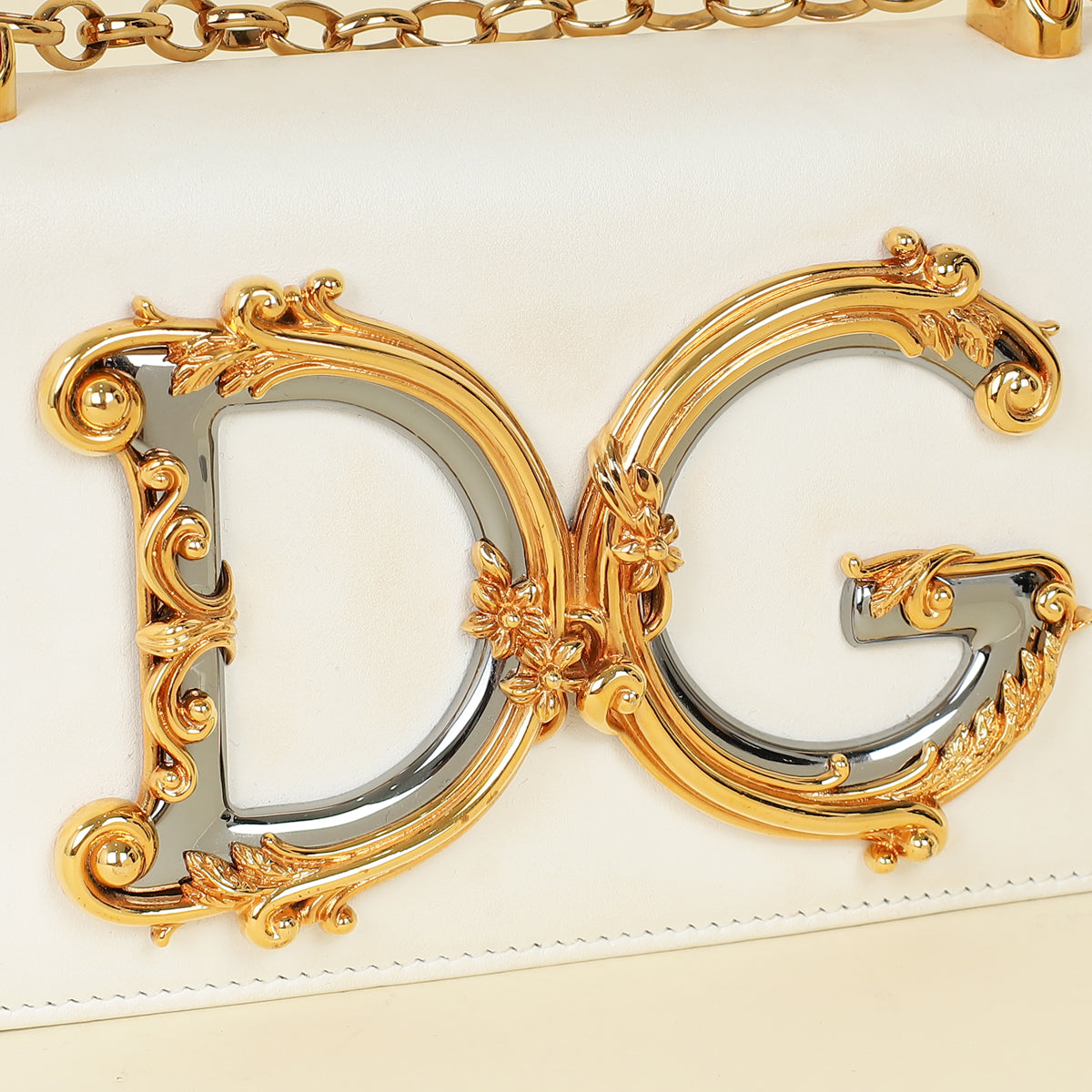 Dolce & Gabbana White DG Girl Phone Chain Bag