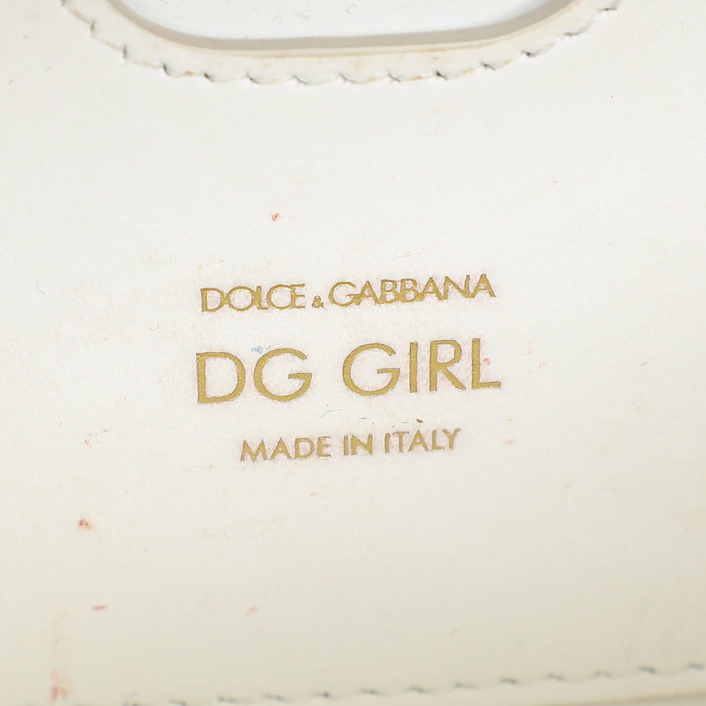Dolce & Gabbana White DG Girl Phone Chain Bag