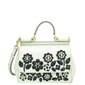 Dolce & Gabbana Bicolor Flower Crystal Embellished Sicily Bag