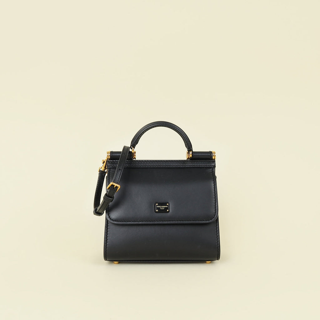 Dolce & Gabbana Black Mini Sicily 58 Shoulder Bag