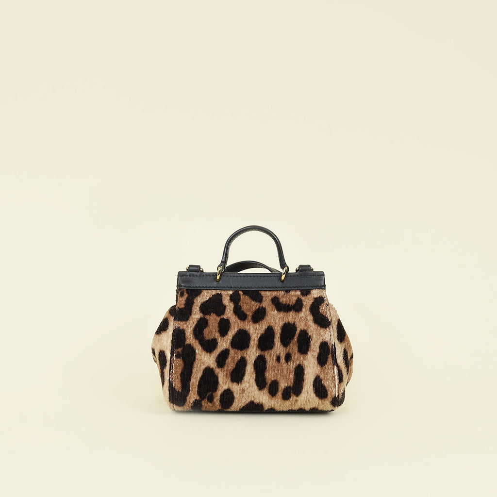Dolce & Gabbana Tiger Multicolor Terry Cloth Mini Miss Sicily Top-Handle Bag