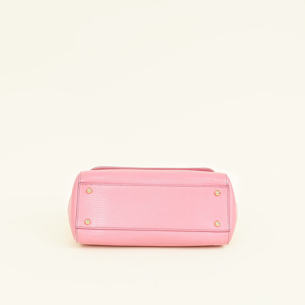 Dolce & Gabbana Pink Iguana Print Sicily Medium Bag