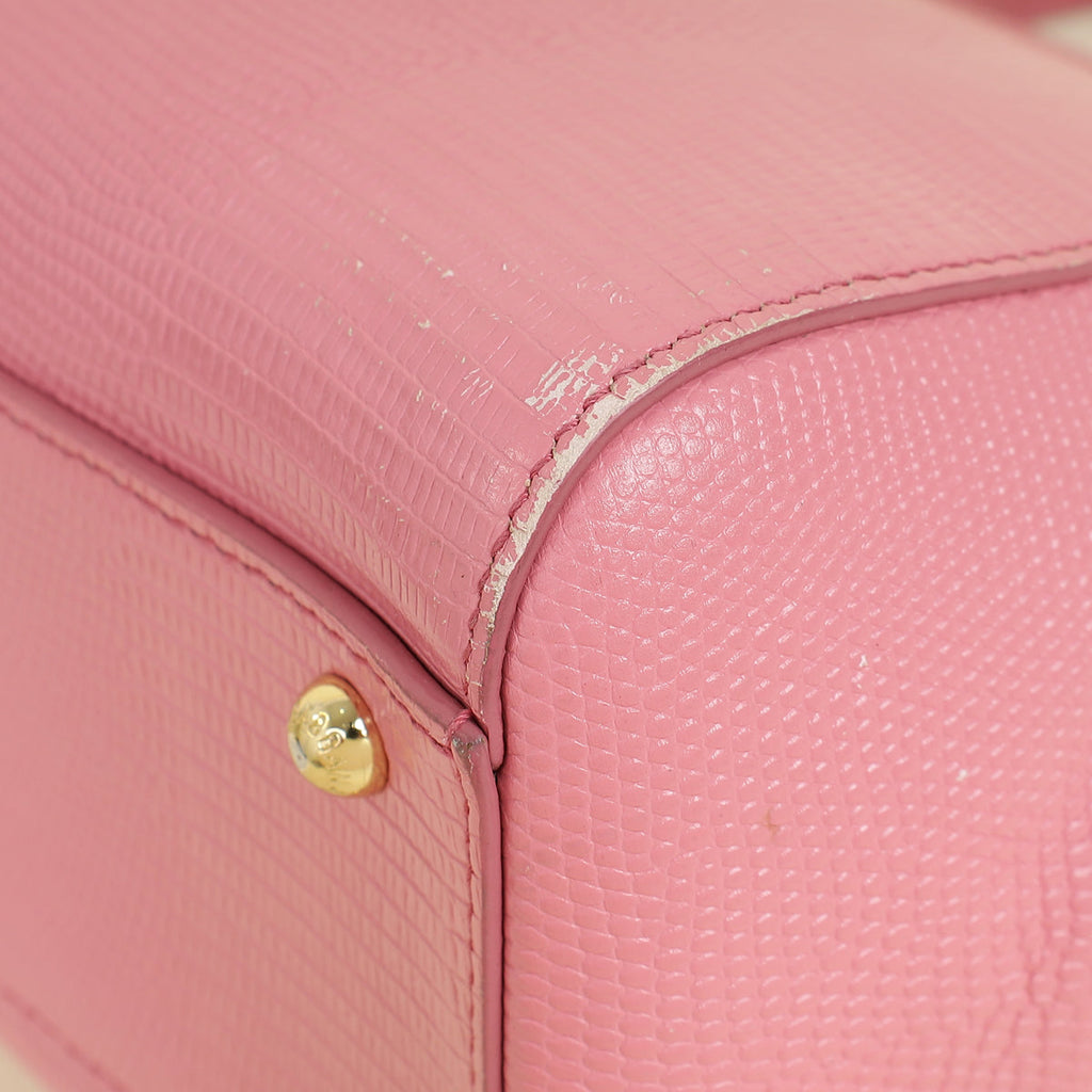 Dolce & Gabbana Pink Iguana Print Sicily Medium Bag