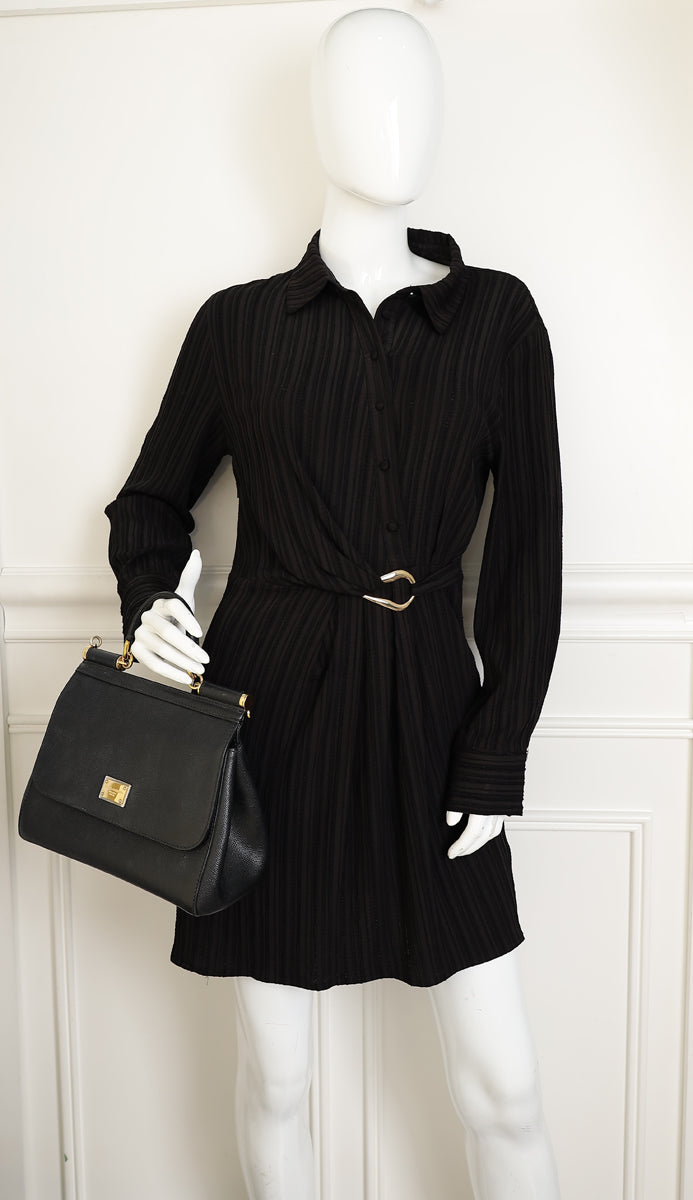 Dolce & Gabbana Black Dauphine Sicily Medium Bag
