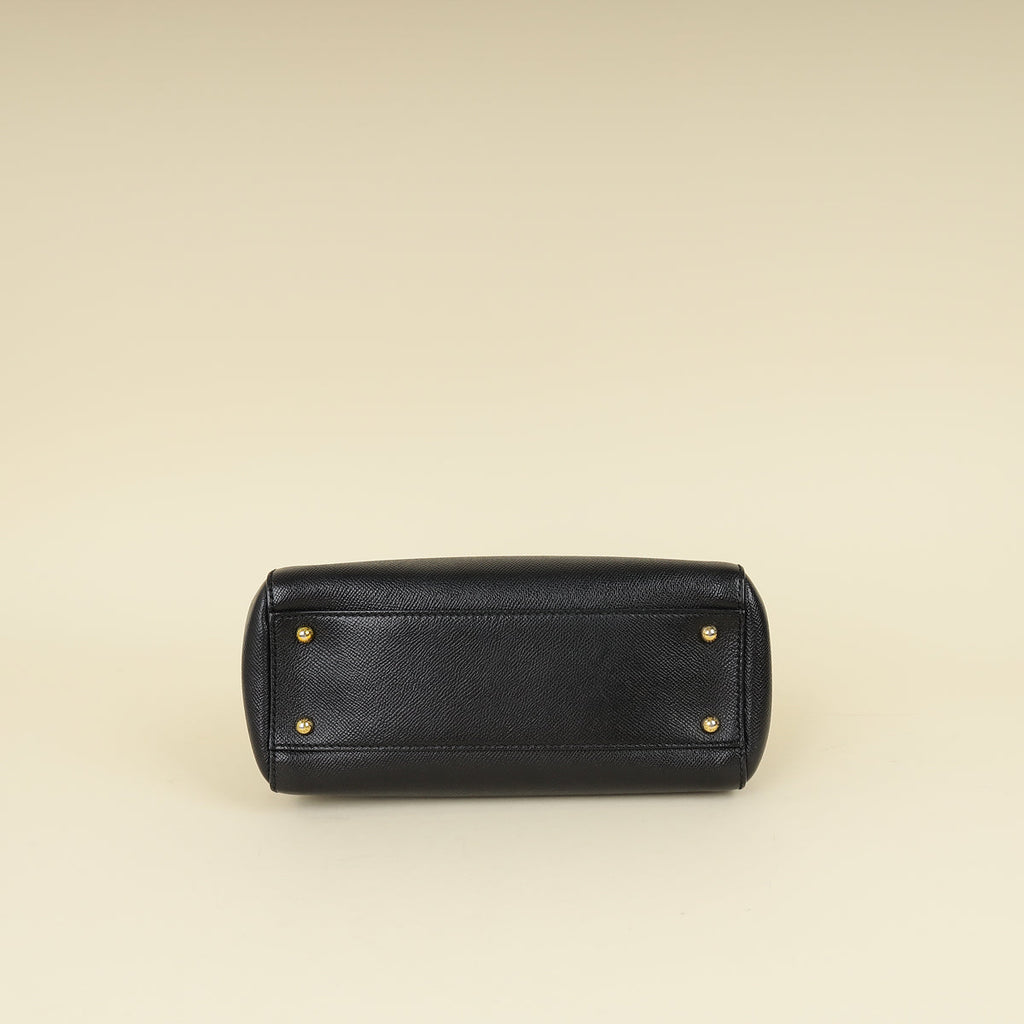 Dolce & Gabbana Black Dauphine Sicily Medium Bag