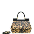 Dolce & Gabbana Bicolor Leopard Print Sicily Small Bag