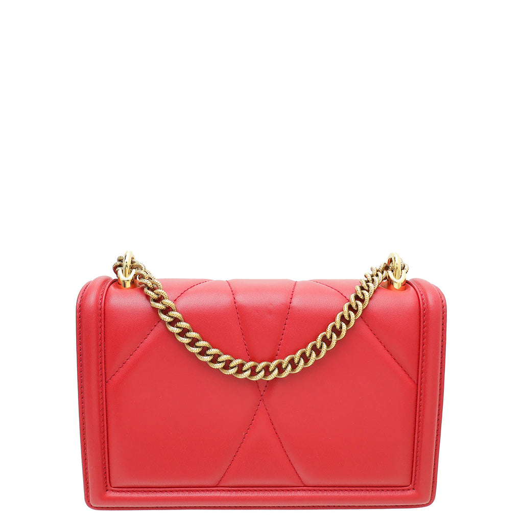 Dolce & Gabbana Red Devotion Medium Flap Chain Bag
