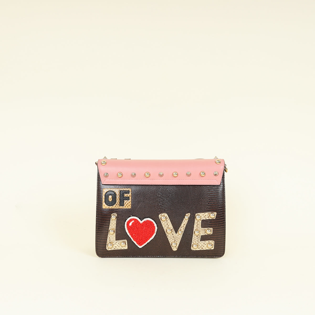 Dolce & Gabbana Pink Multicolor Lucia Queen Embellished Shoulder Bag