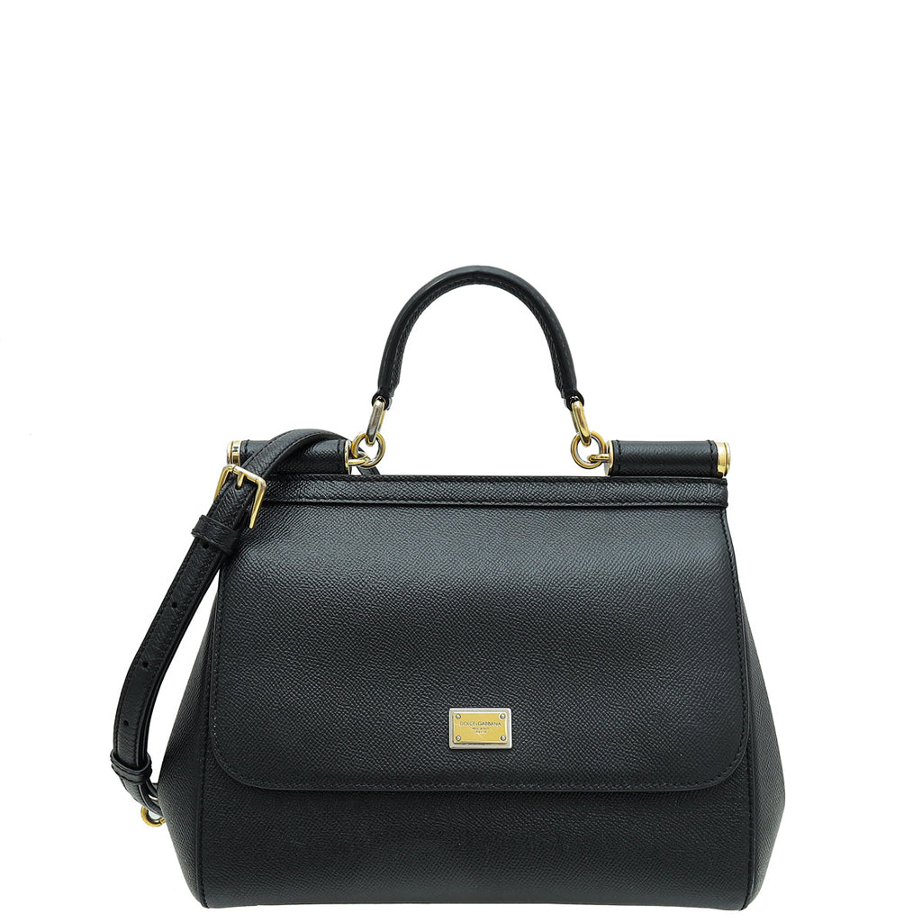 Dolce & Gabbana Black Dauphine Sicily Medium Bag